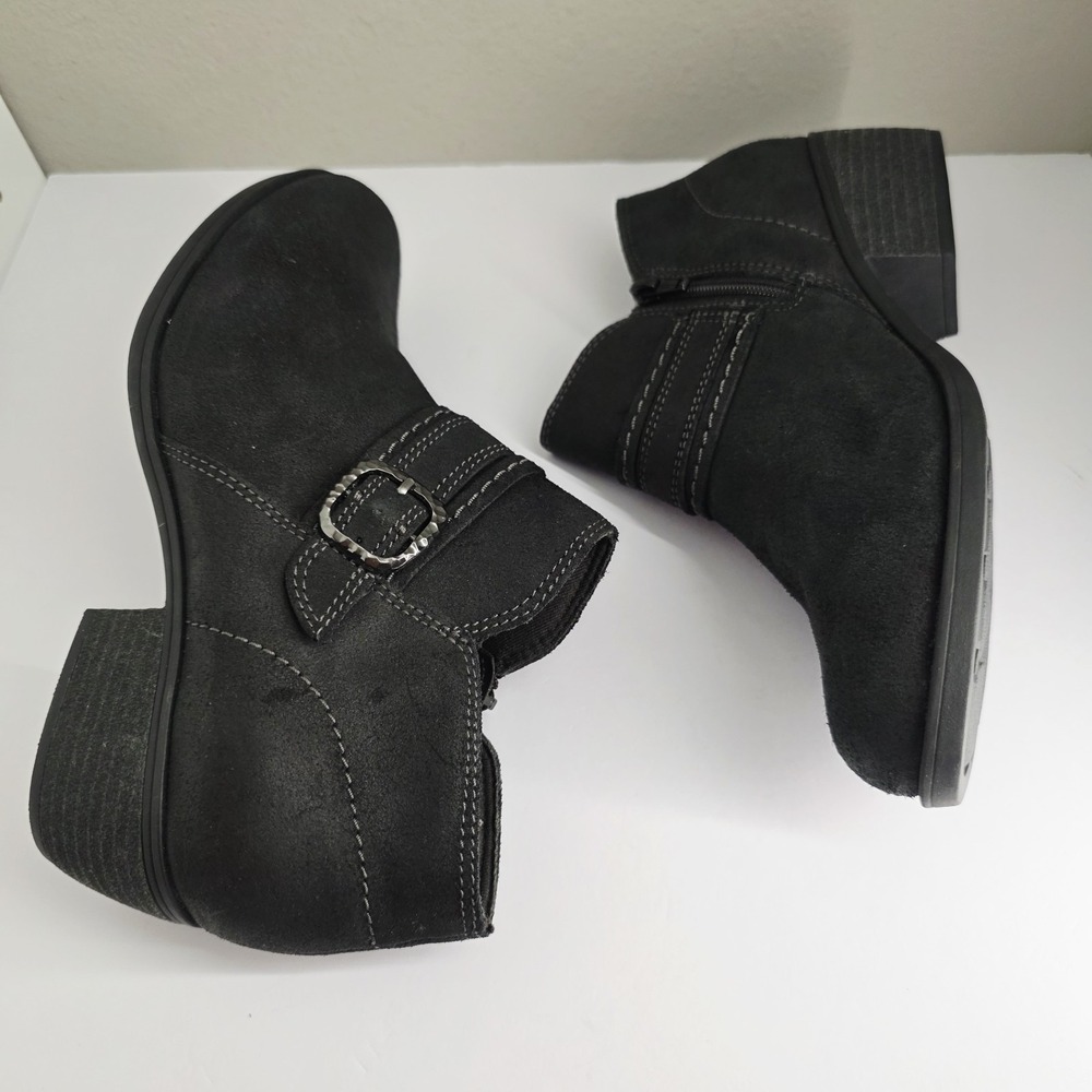 Clarks Collection Charleton Bay Leather Bootie - Black Suede - Size 6.5M - Picture 2 of 13